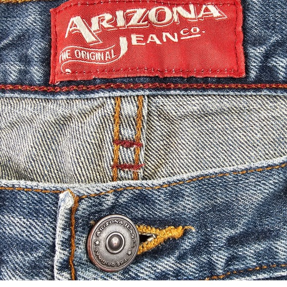 Arizona Jean Co Men's Jeans Pent Size 36x34 Blue Denim Distressed Bootcut - Picture 8 of 16